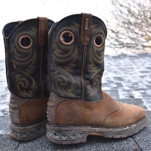 Georgia Boot Carbo-Tec 11" Steel Toe Pull on Cowboy Work boot Zipper Mens 8W